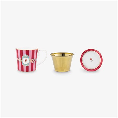 Pip Studio Love Birds Kırmızı Porselen Kupa Seti 250 Ml