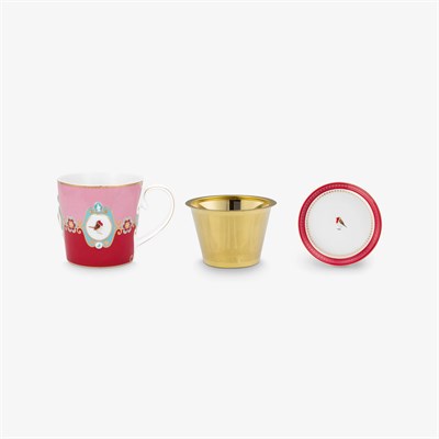 Pip Studio Love Birds Kırmızı Porselen Kupa Seti 250 Ml