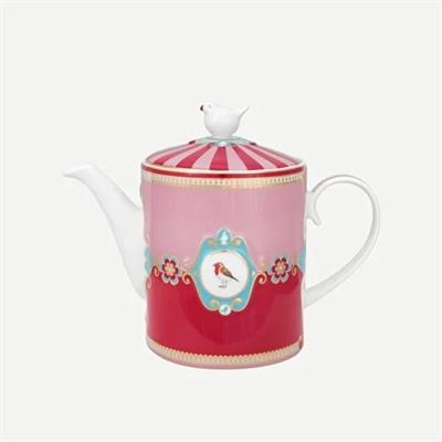 PIP STUDIO LOVE BİRDS KIRMIZI/PEMBE MADALYON DESENLİ DEMLİK 1,3 LT.