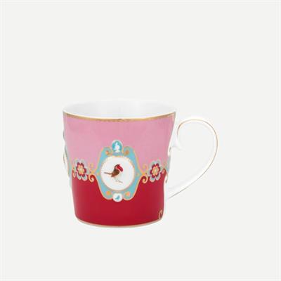Pıp Studıo Love Birds Kırmızı/Pembe Madalyon Desenli Küçük Mug 150 Ml