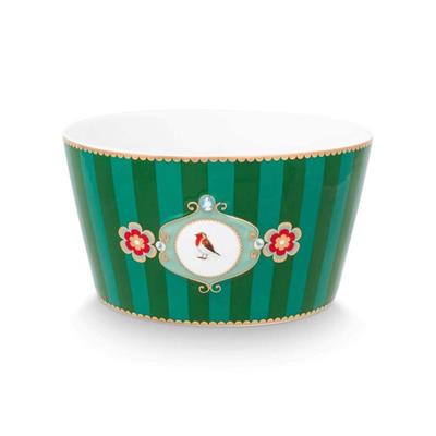 Pıp Studıo Love Birds Yeşil Çizgili Kase 15 Cm