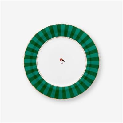 Pıp Studıo Love Birds Yeşil Çizgili Tabak 17 Cm