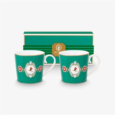 Pip Studio Love Birds Yeşil Porselen Kupa Seti 250 Ml