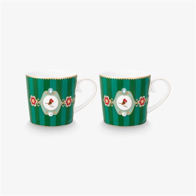 Pip Studio Love Birds Yeşil Porselen Kupa Seti 150 Ml