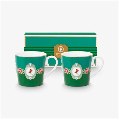 Pip Studio Love Birds Yeşil Porselen Kupa Seti 250 Ml