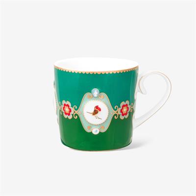 Pıp Studıo Love Birds Yeşil Renkli Madalyon Desenli Küçük Mug 150 Ml