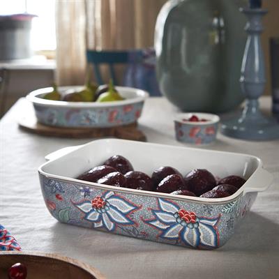 Pıp Studıo Lower Festival Mavi Dikdörtgen Fırın Kabı 27.5X18.5 Cm