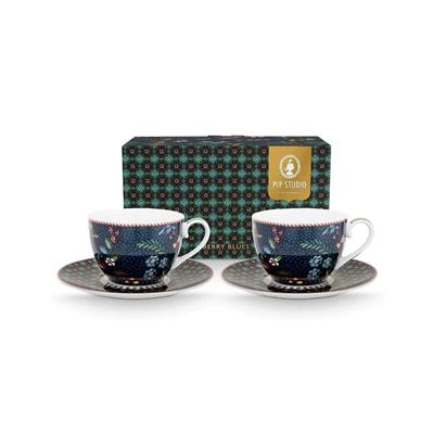 Pıp Studıo Mavi Porselen Çay Fincan Seti 280 Ml Berry Blues