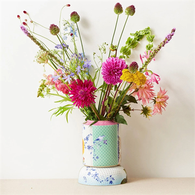 Pıp Studıo Royal Beyaz / Mavi Çiçek Desenli Büyük Küp