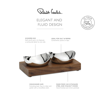 Robert Welch Drıft (br) V Pınch Pot Set 2p Wıth Walnut Base