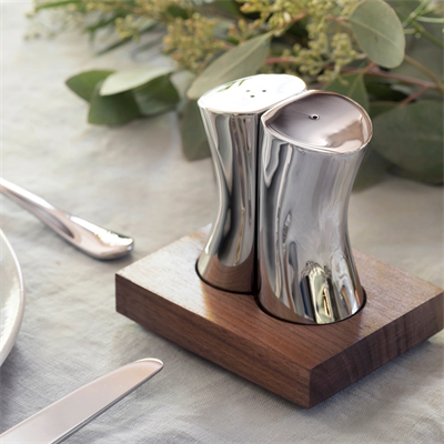 Robert Welch Drıft (br) V Salt & Pepper Shakers Wıth Walnut Base