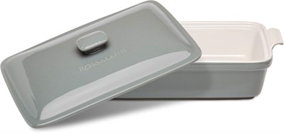 Rossallını Lıfe Dıkdortgen Kapaklı Grı Fırın Kabı 33x23x7 Cm (4)