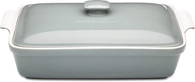 Rossallını Lıfe Dıkdortgen Kapaklı Grı Fırın Kabı 33x23x7 Cm (4)
