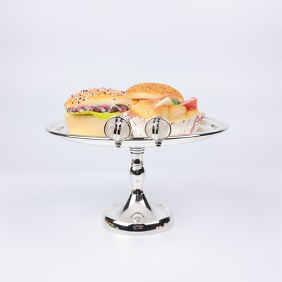 Select Dt Cake Stand 24X14 Cm Beyaz-Siyah Taş
