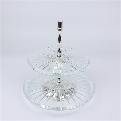 Select Gumus Yuv.2 Katlı Cam Pastalık 20 Cm 25 Cm