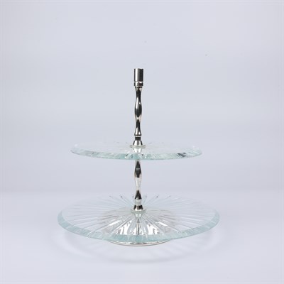 Select Gumus Yuv.2 Katlı Cam Pastalık 20 Cm 25 Cm