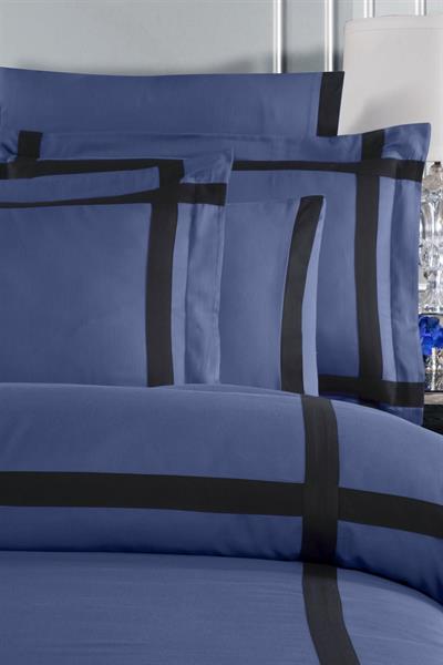 Silkarea İpek/Unlımıts Lacivert- Siyah Nevresim  Takımı