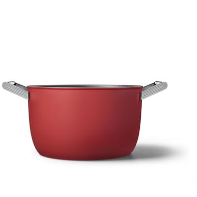 Smeg Cookware 50S Style Kırmızı Tencere Cam Kapaklı 26 Cm, 4.5Mm Taban Kalınlığı, 7,6 Lt