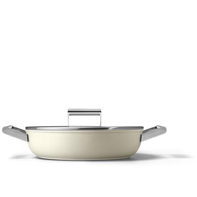 Smeg Cookware 50S Style Krem Pilav Tenceresi Cam Kapaklı 28 Cm 4.5Mm Taban Kalınlığı, 3,7Ltlt