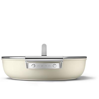 Smeg Cookware 50S Style Krem Pilav Tenceresi Cam Kapaklı 28 Cm 4.5Mm Taban Kalınlığı, 3,7Ltlt