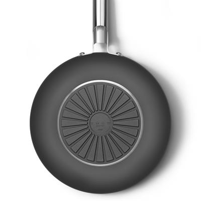 Smeg Cookware 50S Style Siyah Wok Tava 30 Cm 4.5Mm Taban Kalınlığı, 5,2Ltlt Hacim
