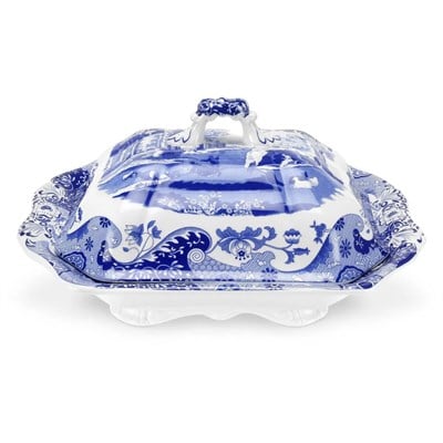 Spode Blue Italıan Kapaklı Sebze Tenceresi 30cm
