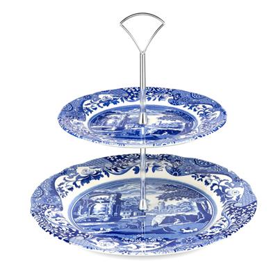 Spode Rw.Blı.5125 Blue Italıan 2 Katlı Kek Standı