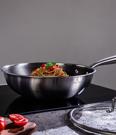 Taki Maxx Doria Steel Fusion 28 Cm Kapaklı Wok Tava Pa3009