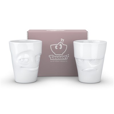 Tassen Grumpy & Impish- Beyaz İkili Bardak Seti, 350 Ml
