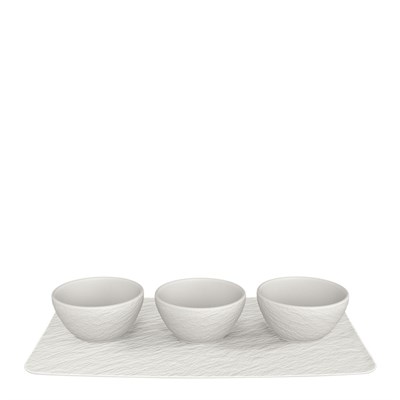 Vb Manufacture Rock Blanc - Dıp Kase Setı, 4 Parca, 8x8x4 Cm