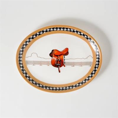 Vitelli Equestrian Camel 21 Cm Porselen Kayık Tabak