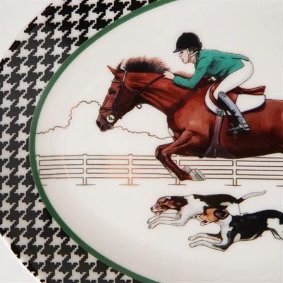 Vitelli Equestrian Yeşil Ceket 21 Cm Porselen Kayık Tabak