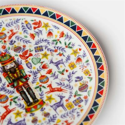 Vitelli Nutcracker Beyaz & Yeşil 20 Cm Porselen Tabak