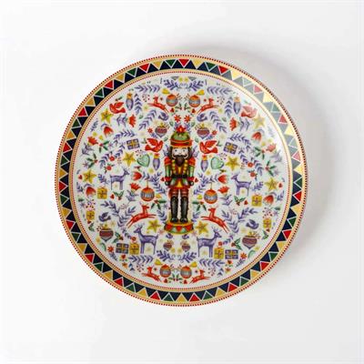 Vitelli Nutcracker Beyaz & Yeşil 20 Cm Porselen Tabak