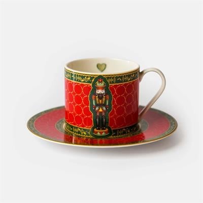Vitelli Nutcracker Kırmızı Porselen Çay Fincanı