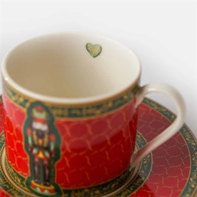 Vitelli Nutcracker Kırmızı Porselen Çay Fincanı