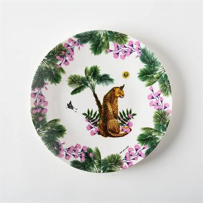 Vitelli Wonderland Turuncu Leopar 25 Cm Porselen Tabak