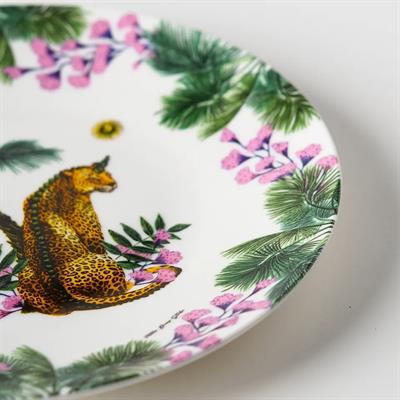 Vitelli Wonderland Turuncu Leopar 25 Cm Porselen Tabak