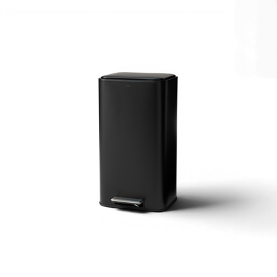 Vivarel Square Mat Siyah Pedallı Çöp Kovası 30 L