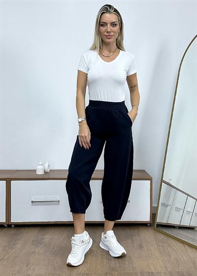Dar Paça Şalvar Model Gabardin Pantolon - Lacivert