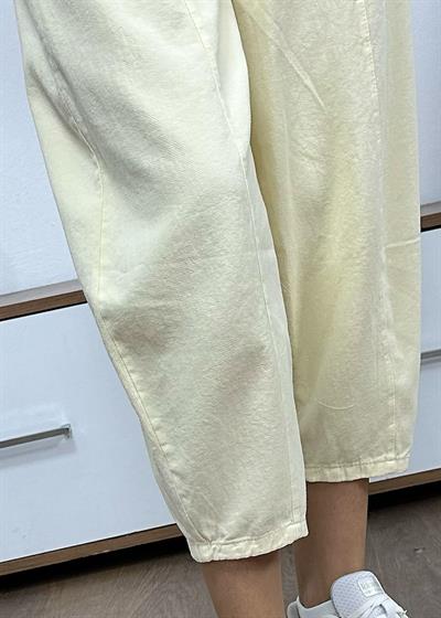 Dar Paça Şalvar Model Gabardin Pantolon - Sarı