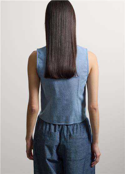 Açık Mavi Dar Kesim Denim Üst
