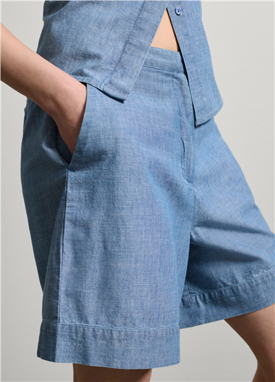 Akışkan Denim Bermuda Şort