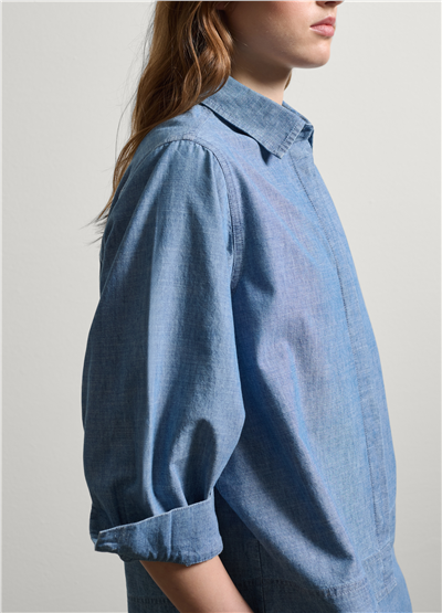 Akışkan Denim Gömlek