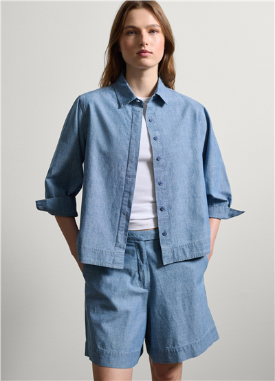 Akışkan Denim Gömlek