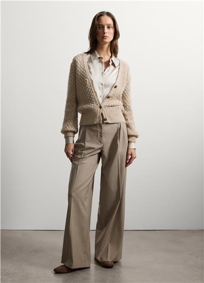 Bej Rengi Alpaka Karışımı Hırka