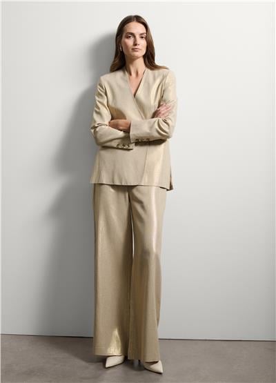 Altın Geniş Paça Pantolon