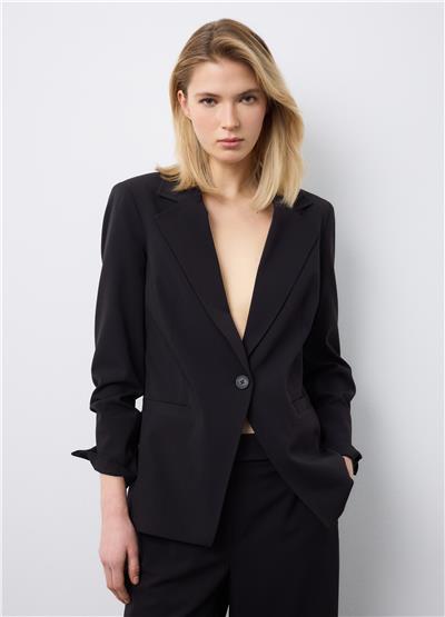 Astarlı Siyah Şık Regular Kalıp Blazer Ceket