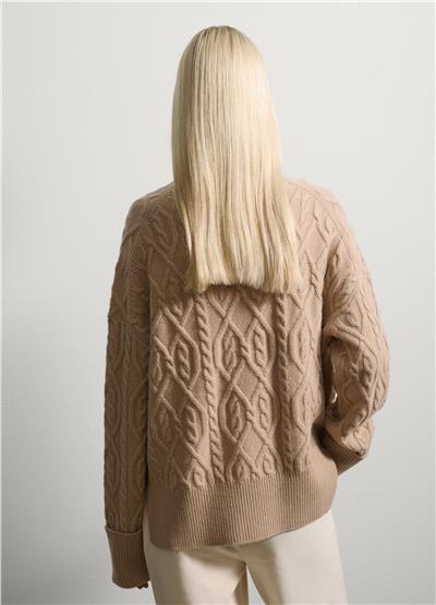 Bej Desenli Yün Kazak