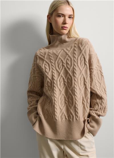 Bej Desenli Yün Kazak